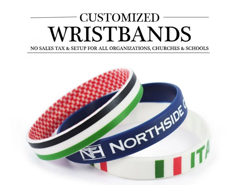 AWARENESS Custom Wristbands Printed / Debossed / Embossed / Etsy