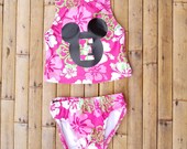Personalized Mickey Mouse Swimsuits Girls Swimwear Toddler Bathing Suits Two Piece Swimsuits Girls Beach Swimwear Pool Swimsuits