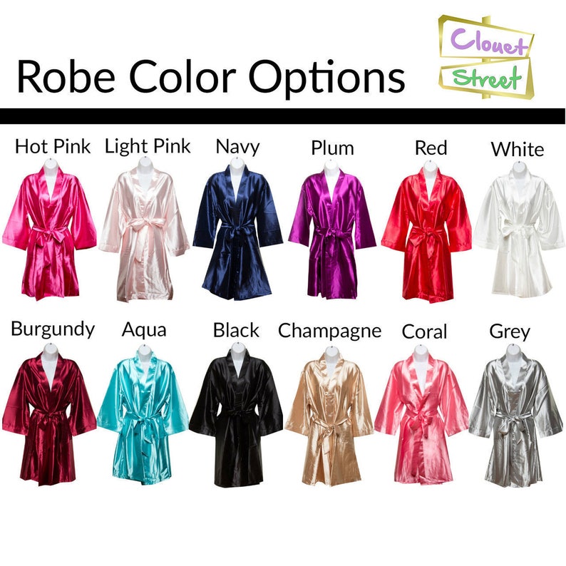 Burgundy Bridesmaid Robes SATIN Kimono Personalized Bridal Party Robes Wedding Robes Bridesmaid Gifts Bride Robes Mother of the Bride Robes