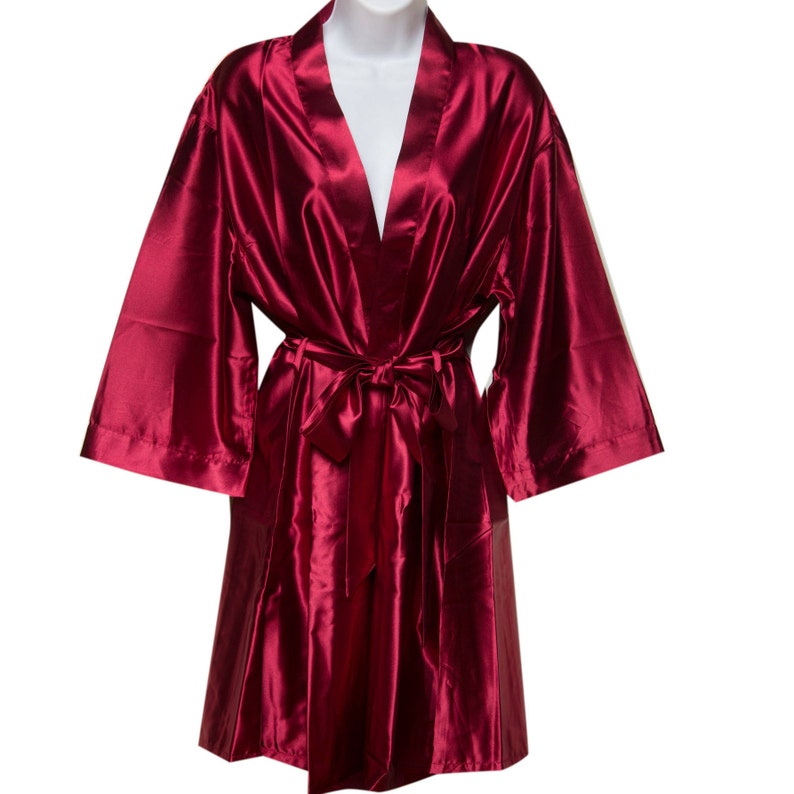 Burgundy Bridesmaid Robes SATIN Kimono Personalized Bridal Party Robes Wedding Robes Bridesmaid Gifts Bride Robes Mother of the Bride Robes