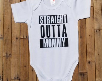 Baby Onesie - Straight Outta Mommy Baby Onsie - Personalized Baby Onesie - Funny Baby Onesie - Baby Boy Onesie