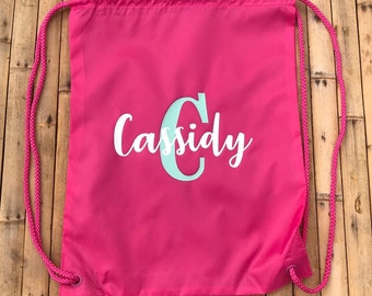 personalized cinch bag