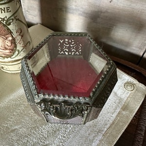 Antique French Beveled Jewelry Casket Box
