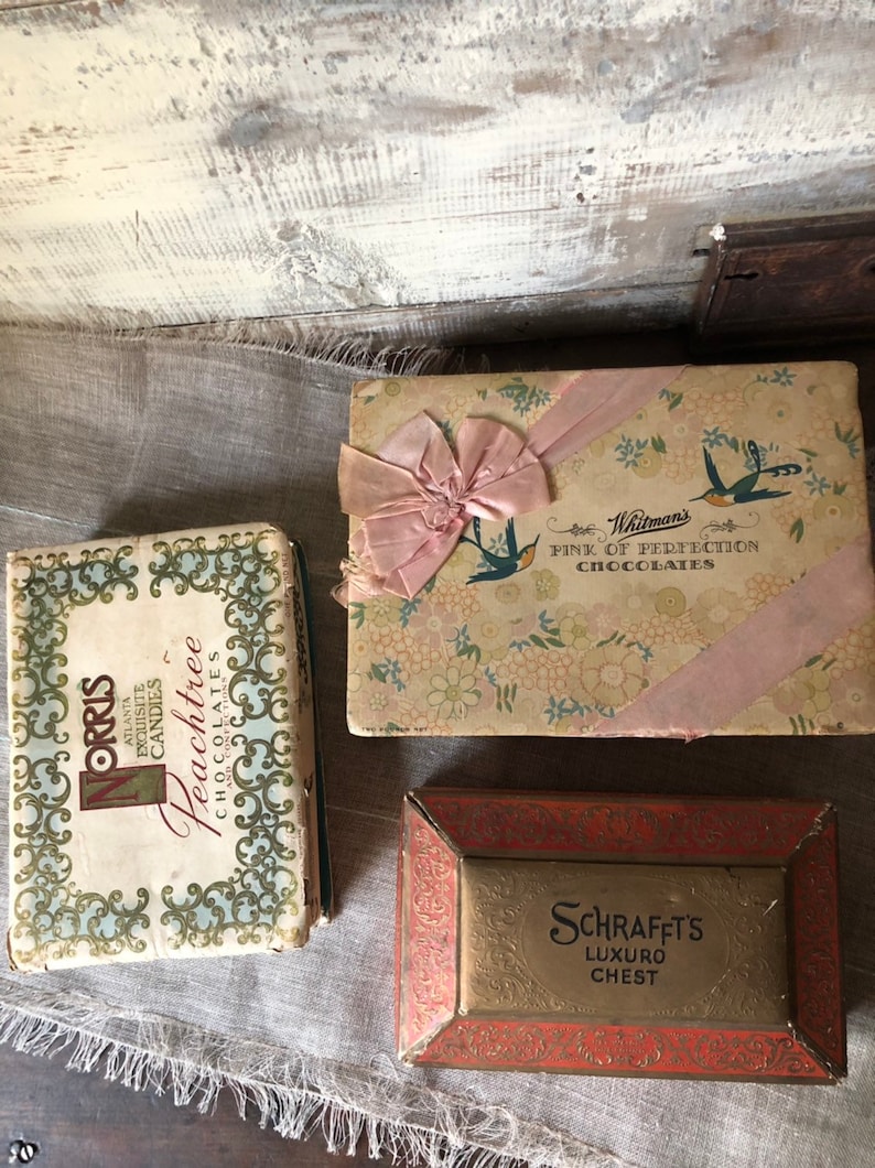 Three Vintage Chocolate Boxes Etsy