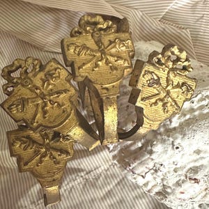 Antique Brass Curtian Holders - Set of 4