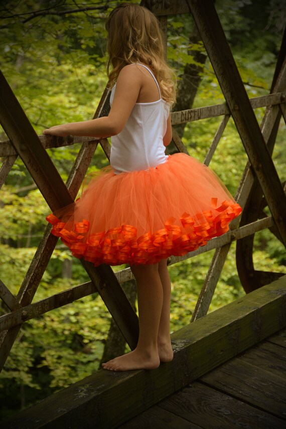 Orange Skirt, Birthday Girl Tutu with Ribbon Trimmed Tutu Dress for Birthday Tutu, Girl Birthday Party Girl Dress up, Newborn - Size 12 TWOR Il_570xn