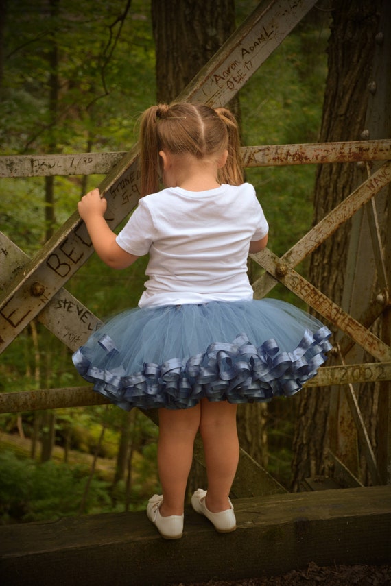 dusty blue baby girl dress