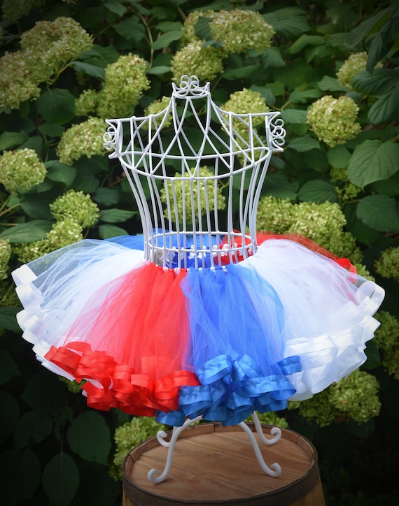Red White and Blue Tutu, First Birthday Tutu Dress for Birthday Girl
