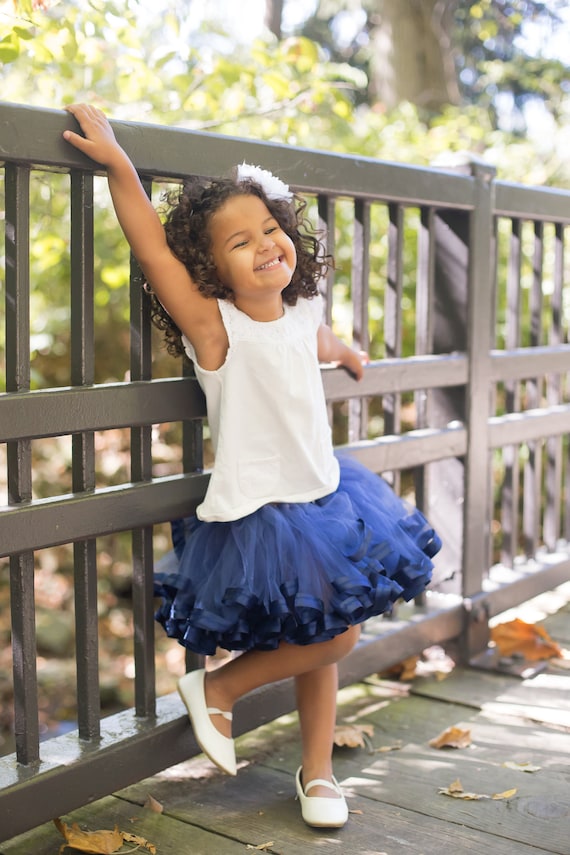 Navy Tulle Skirt for Kids, Butterfly Tutu Toddler Blue Dress up clothes