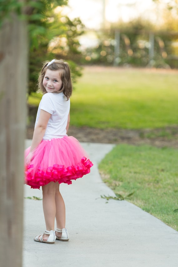 Hot Pink Tutu With Ribbon Trim Tutu, Baby Girl Pink Tulle Skirt for Kids,  Dress for Toddler Girl Outfits for Pictures, NB Size 12 TWSP 