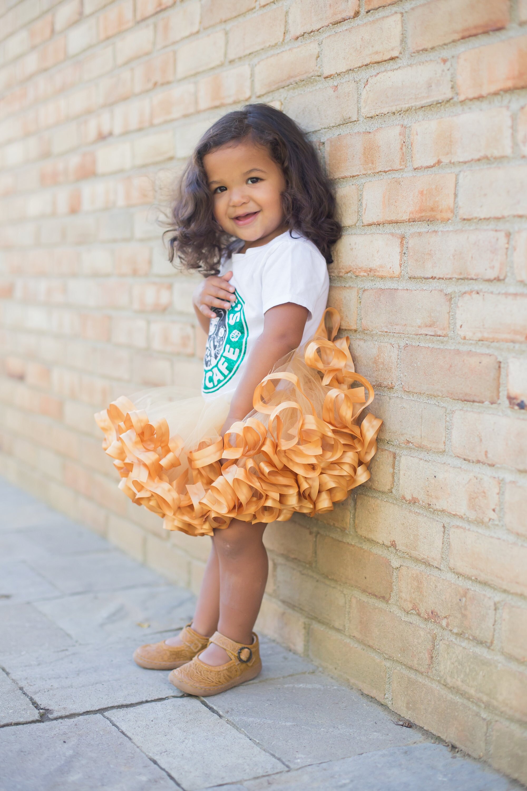 Kids top gold tutu