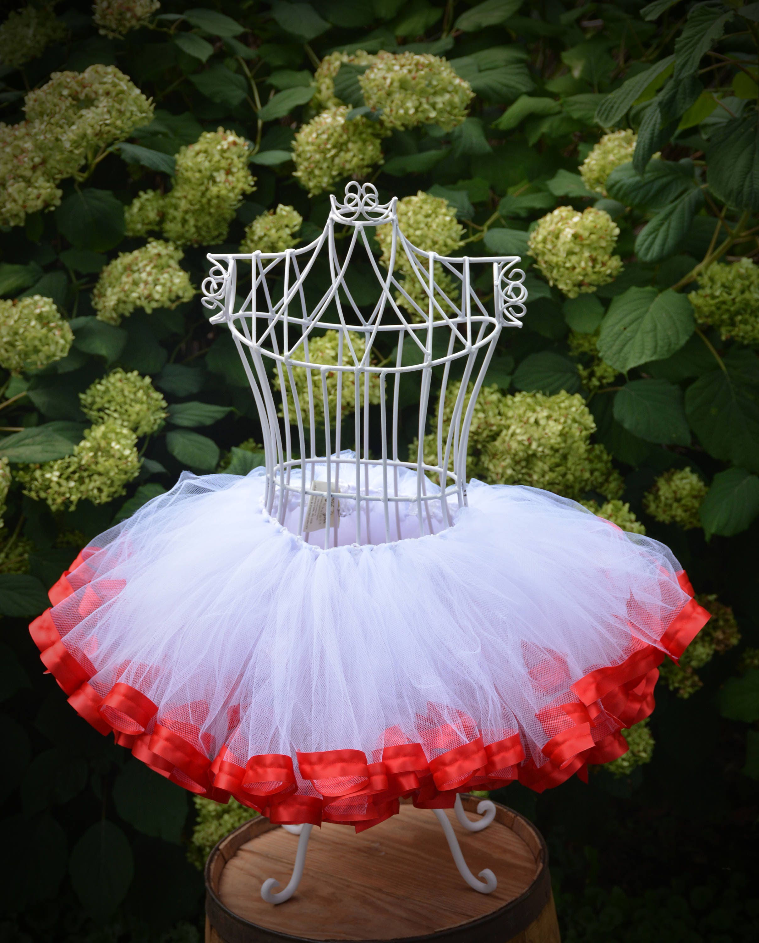 red and white striped tutu