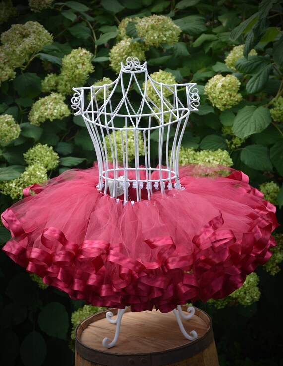 burgundy tutu flower girl dress