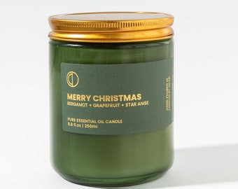 Merry Christmas (Bergamot + Cinnamon + Grapefruit + Bitter Orange + Star Anise) | Green Jar Candle
