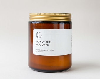 Joy Of The Holidays - Frankincense, Orange, Peppermint Essential oil candle amber jar candle