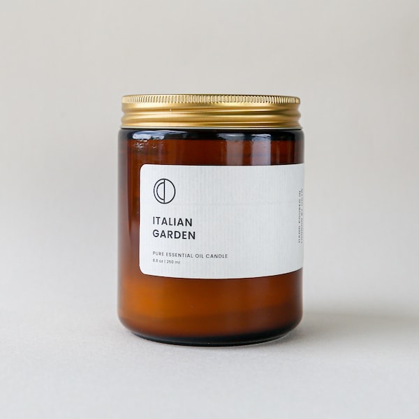 Italian Garden essential oil candle (Rosemary + Sage + Orange)