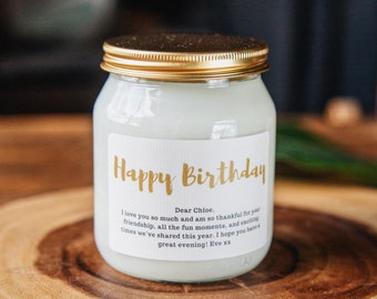 Happy Birthday Gift - Birthday Candle - Personalised Birthday Gift - Birthday Gift For Her - Pure Essential Oil Candle 300ml