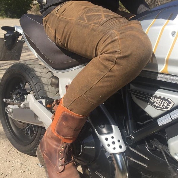 Pantalon urbain Atacama Hombre pour conduire une moto "Camel Greased effect" couleur Cafe Racer Style - Talla XL
