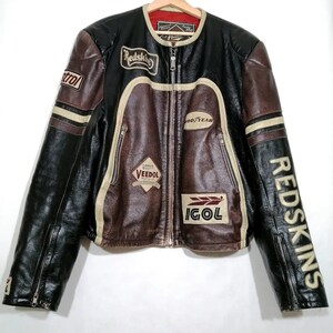 SEGUNDA MANO Chaqueta Vintage Biker de Cuero Unisex de los 80 fabricada en Francia style "Cafe Racer"