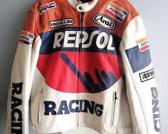 Racing style jacket from the 90s, edition of the Repsol team, tall L/Metro for men