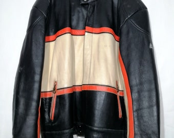 SECOND HAND Vintage biker "Harley" style leather jacket men's size L/XL