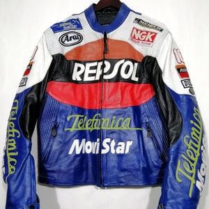 Veste de moto Moto GP de style super rétro faite à la main taille XXS pour femme