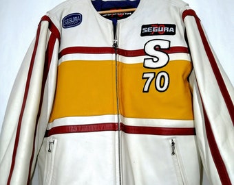 SEGUNDA MANO Chaqueta piel vacuno Segura style "Cafe Racer" man talla XL