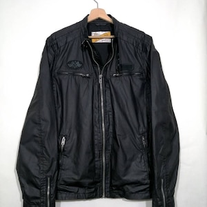 Chaqueta para man de segunda mano Schott USA, ligera, impermeable, de algodón, style motero, talla XL
