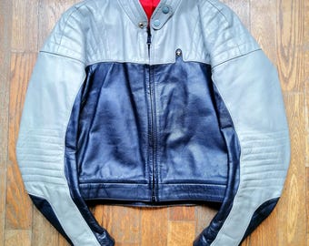 Chaqueta de leather BMW genuina de segunda mano style Cafe Racer Custom talla M/L for women