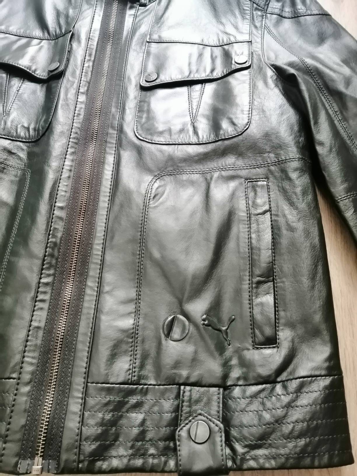Women's original Puma black leather jacket Ducati Monster | Etsy
