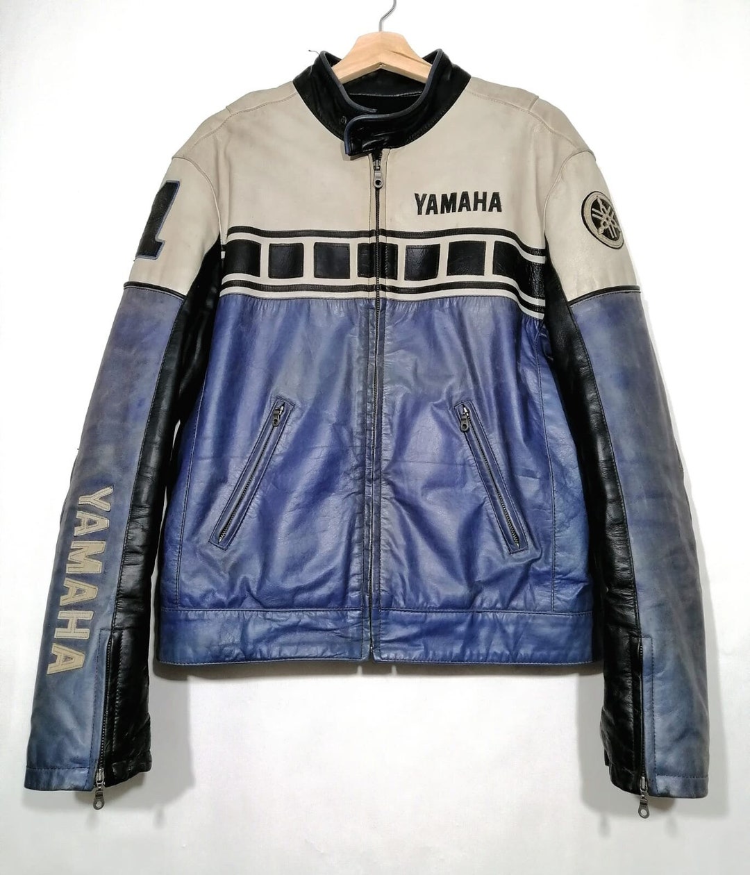 ウェア YAMAHA VINTAGE JAKECT Lsize Vintage Yamaha Team Race Zip Jacket Blue Mens Size L