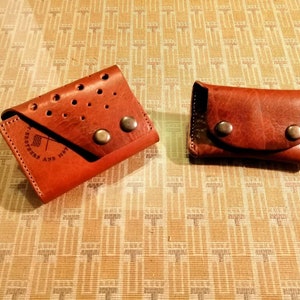 Conjunto Cartera de piel style Cafe Racer Marrón Óxido + portamoneos