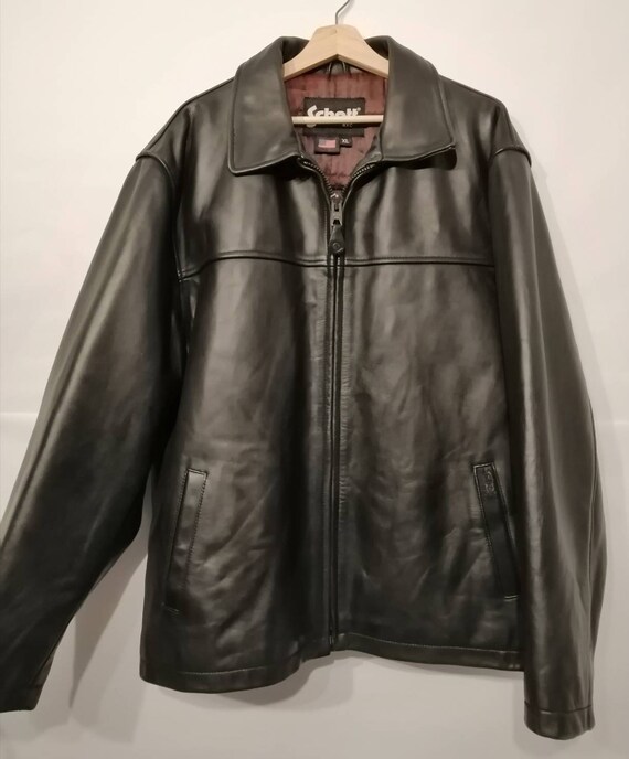 Chaqueta de cuero schott negro original de segunda mano para | Etsy México