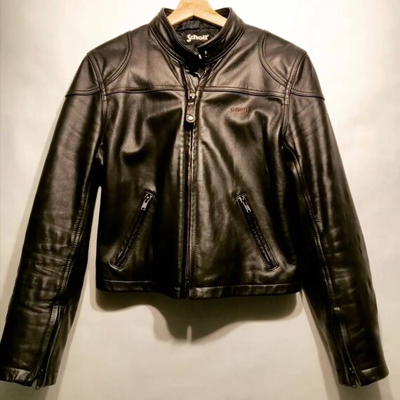 Second Hand 90s Schott Leather Jacket Cafe Racer Style Size - Etsy 半価特販 Schott 90s Leather Coat Over ステンカラーコート