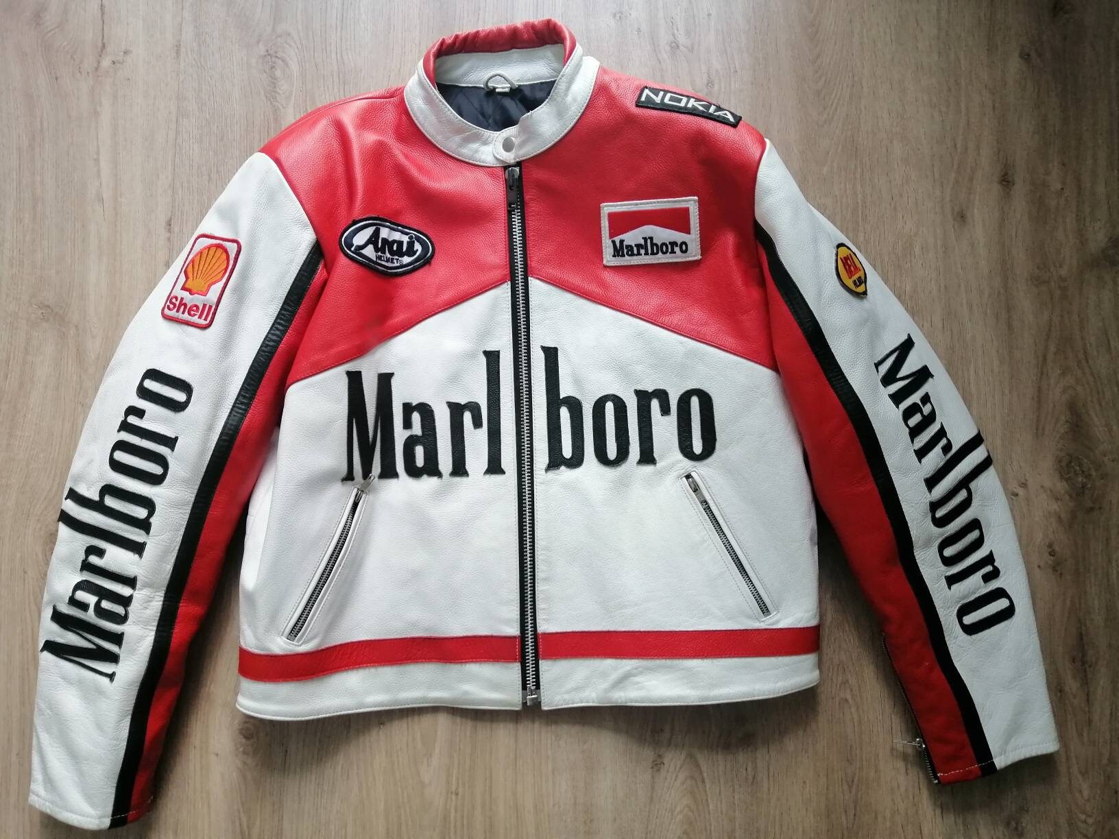 Superb Racing Leather Jacket Marlboro Edition size L man | Etsy