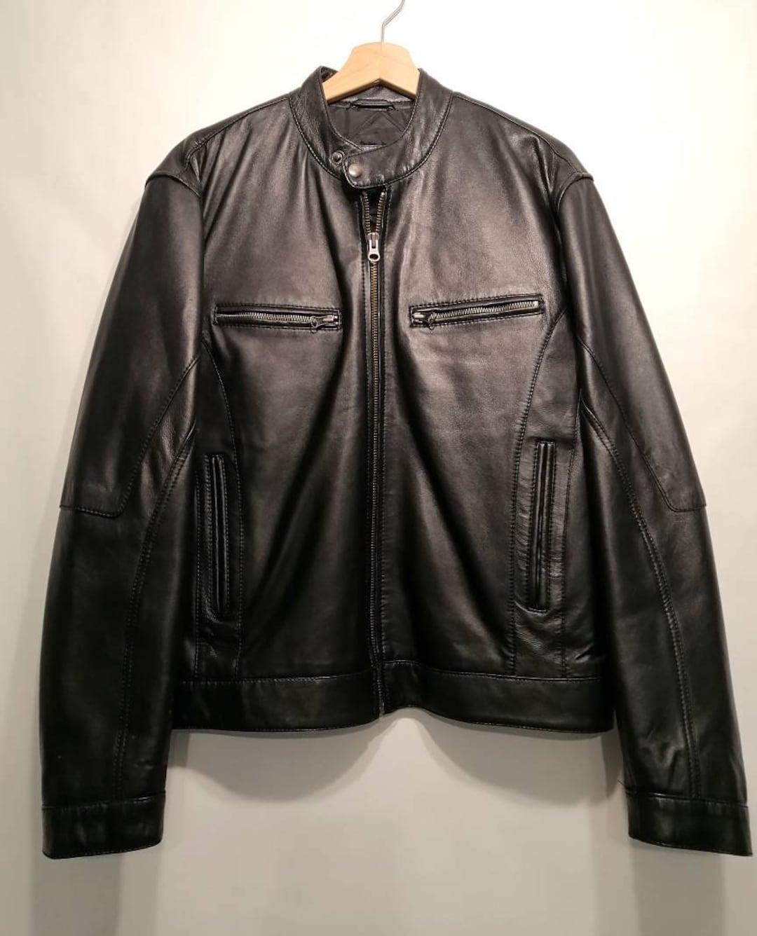 Second Hand Men's Leather Jacket Original DAKOTA Size XL Cafe Racer & Custom Style Etsy
