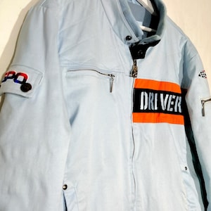 SECOND HAND Gulf Grand Prix Canvas Cafe Racer Style Jacket limited edition Men's Size X-Large