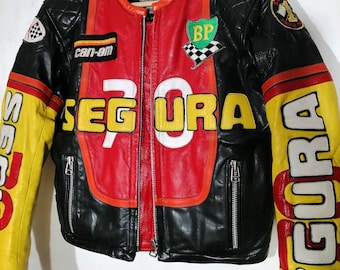 SECOND HAND Retro biker-style leather jacket Segura 70 size XS for women
