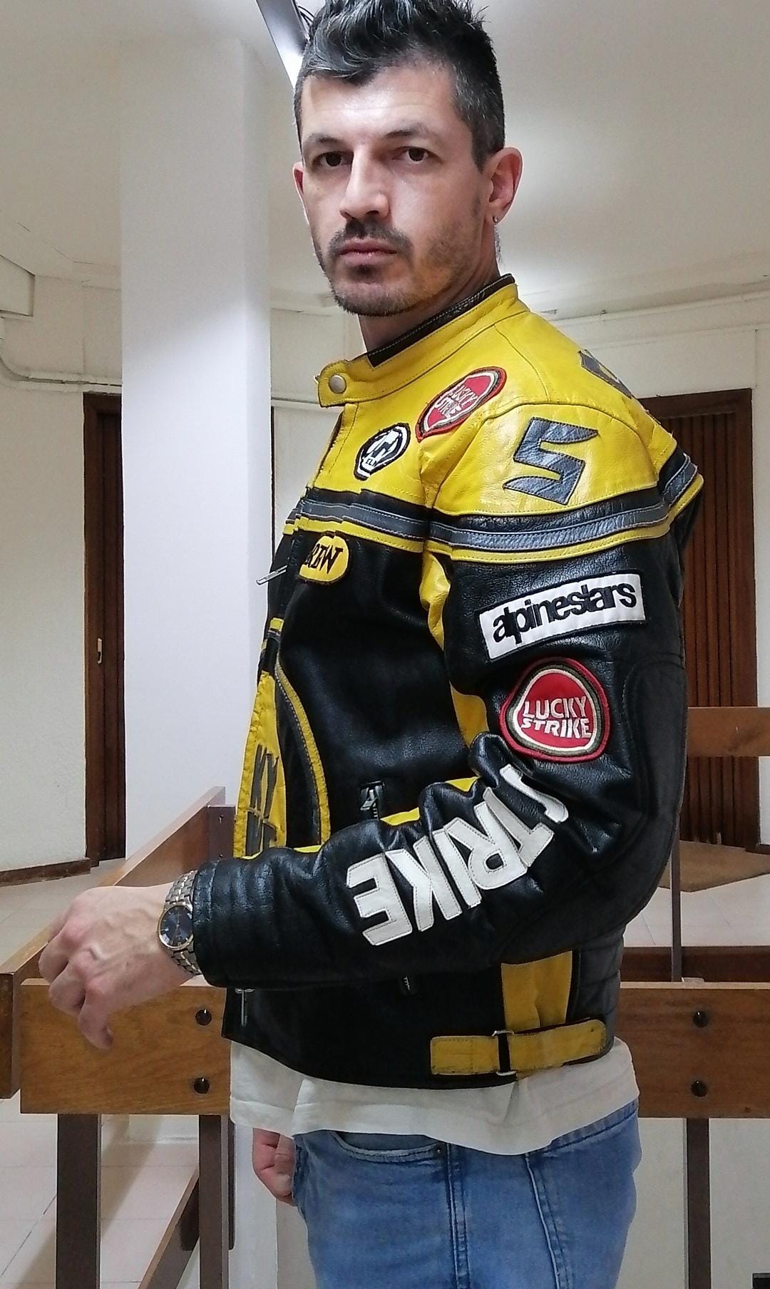 Second Hand Lucky Strike Team Edition 90s Racing Leather Jacket