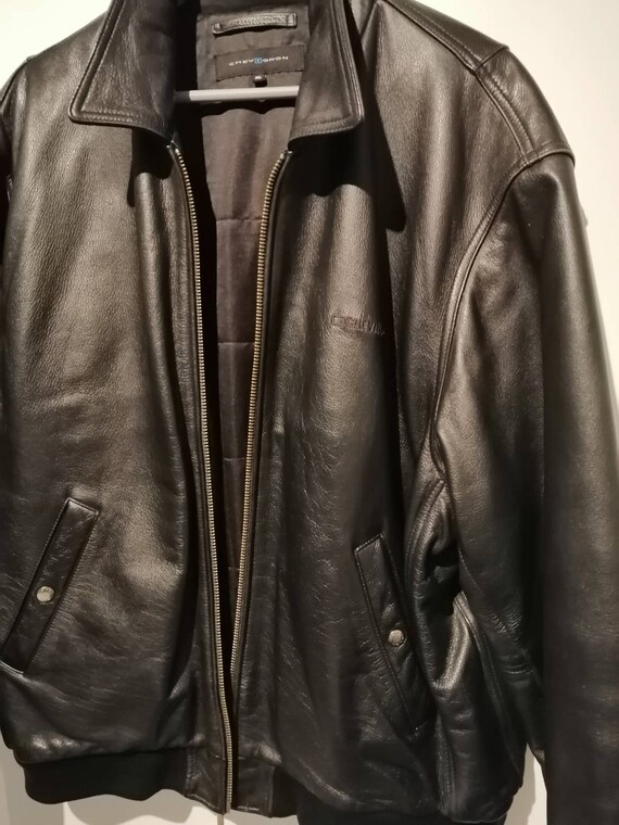 SEGUNDA MANO Chevignon Bomber Chaqueta de cuero negro Estilo | Etsy México