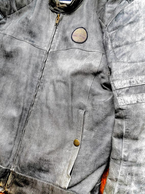 SECOND HAND Genuine Triumph Urban Leather Jacket Cafe Racer Style