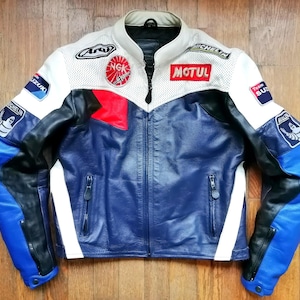 Veste en cuir style course Suzuki Team Edition d'occasion taille XL/L pour homme
