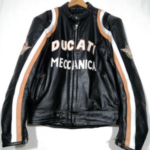【汚れなし】RETRO SYNTHETIC LEATHER JACKET The Next Mens Racing Leather Jacket Streetwear Retro Color