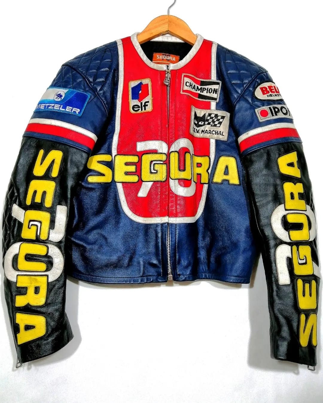 SEGUNDA MANO Cazadora De Piel Style Biker Retro SEGURA 70 Talla S