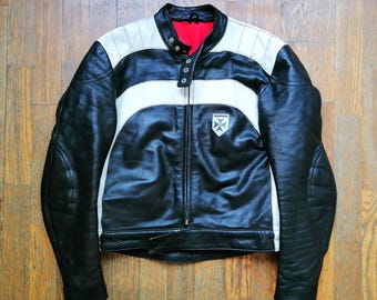 SECOND HAND Vintage Harro biker leather jacket made in Germany MEDIUM size women's
