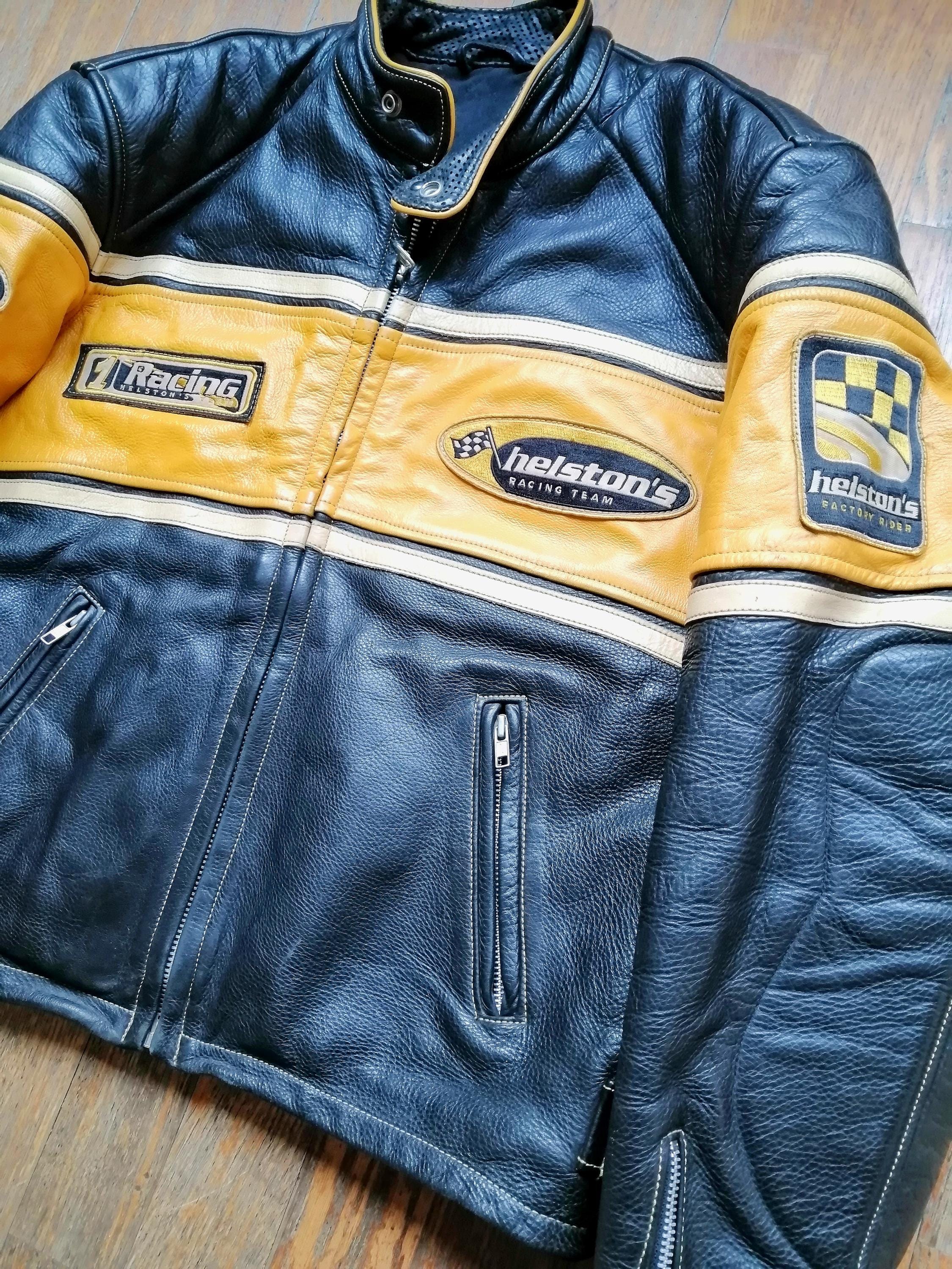 SECOND HAND Vintage 80s Original Helstons Leather Jacket Racing