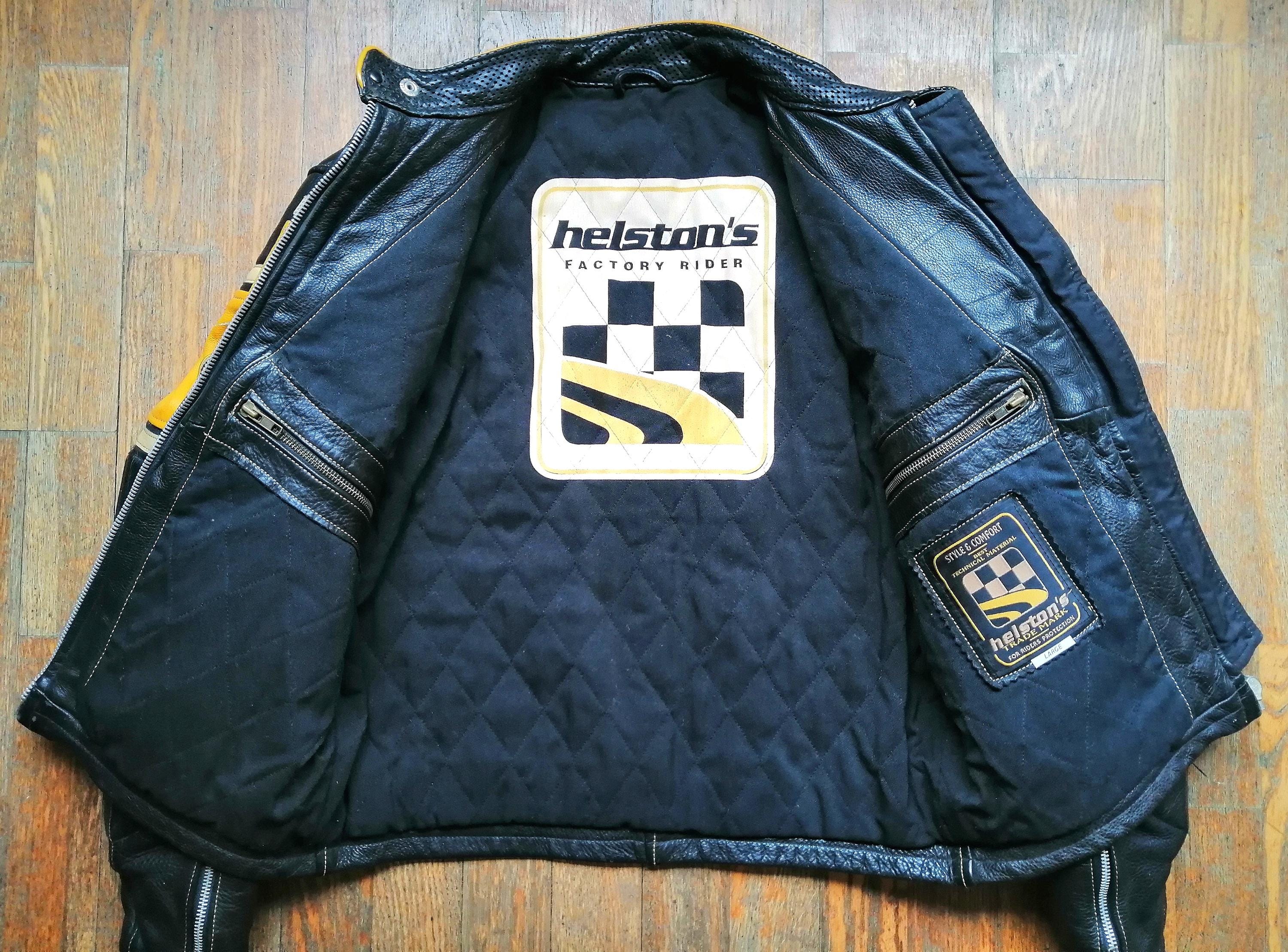 SECOND HAND Vintage 80s Original Helstons Leather Jacket Racing