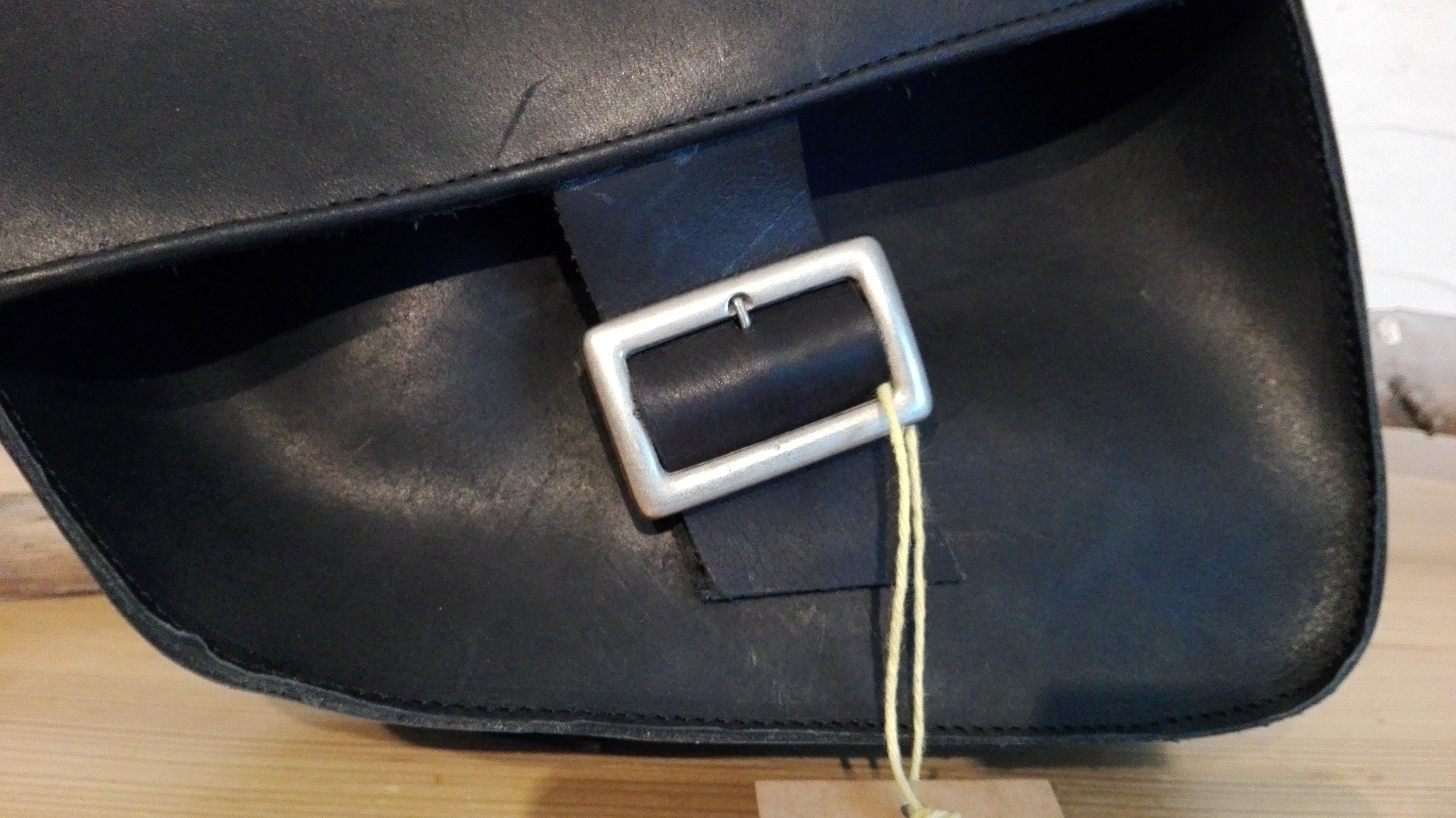 Cow Leather Black Shoulder Bag