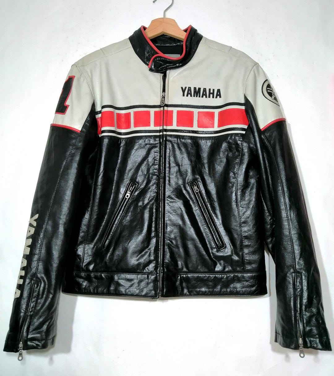 Leather Jacket Unisex Oficial Yamaha Edition 50 Aniversario Alto M