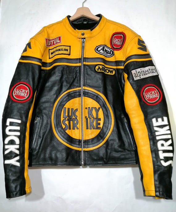 LUCKY STRIKE 　スイングトップ　 ジャケット　Lサイズ　90s Second Hand Lucky Strike Team Edition 90s Racing Leather Jacket